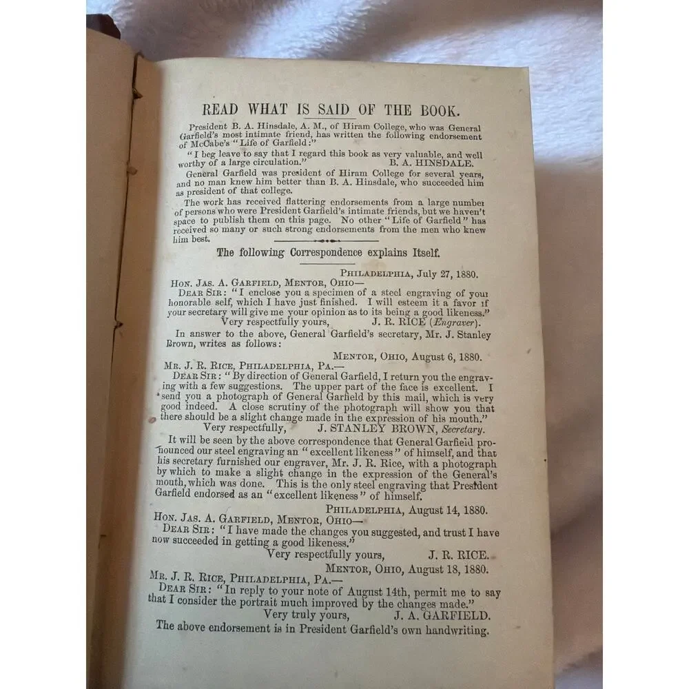 Antique Our Martyred President James A Garfield Illustrated History Book RARE